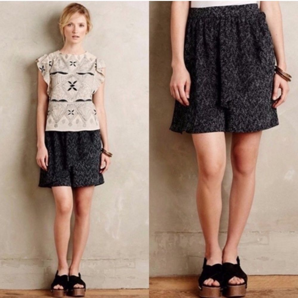 Anthropologie CoreyLynnCalter Speckled Boho High Waisted Wrap Skort Dress Shorts